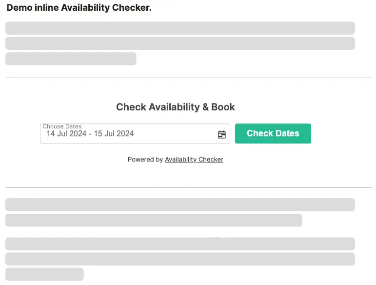 Availability Checker Inline Demo 1